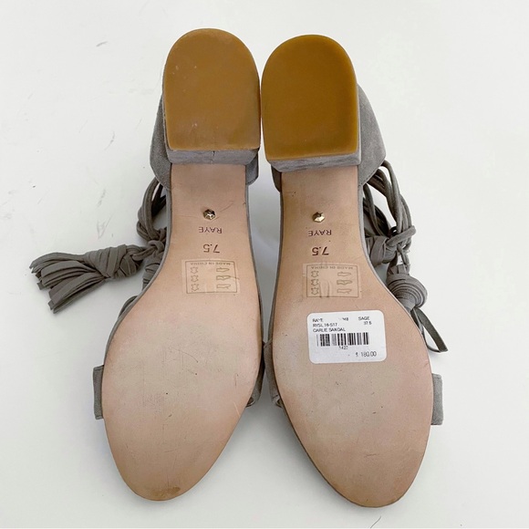 REVOLVE x RAYE Carlie Suede Ankle Wrap Beige Heeled Sandal size 7.5 - Picture 13 of 13